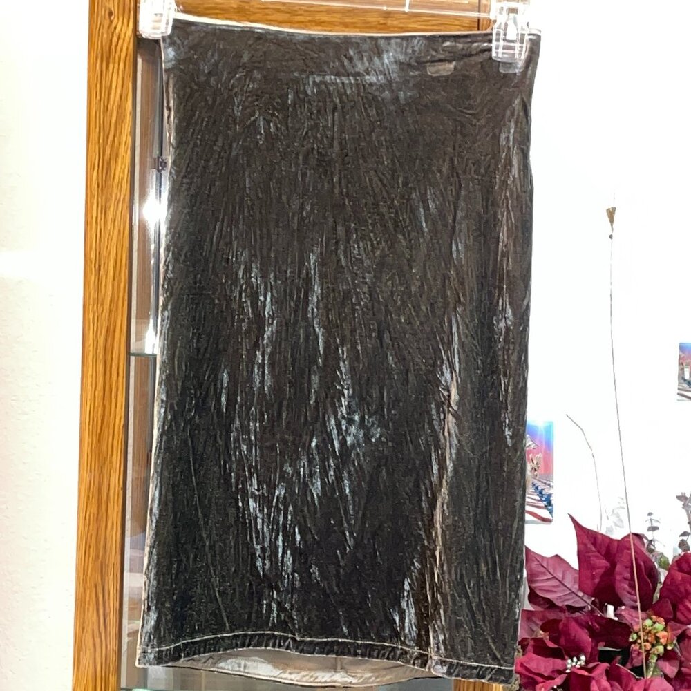 NWT $220 VIVIANA UCHITEL Gold Velvet Silk Skirt  S 6 8 SZ 1